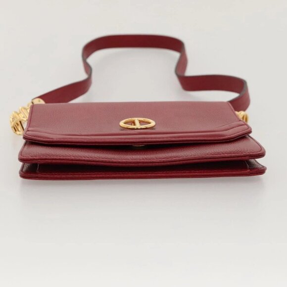 Christian Dior Shoulder Bag Leather Gold Red Auth - Picture 7 of 16